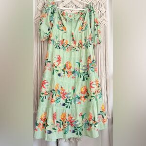 Farm Rio Off-the-Shoulder Tiered Floral Midi Dress MP